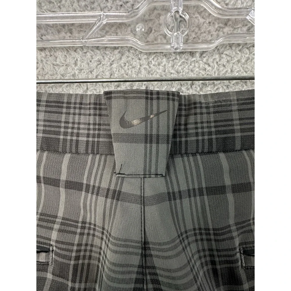 Nike Golf Dri Fit Shorts Mens 34 Gray Black Plaid 12
